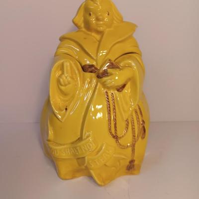 Red Wing USA Vintage Friar Tuck Cookie Jar "Thou shall not steal!"