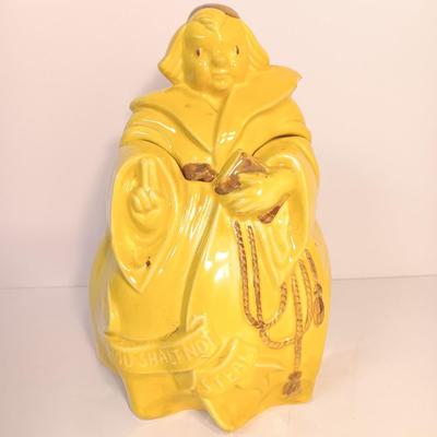Red Wing USA Vintage Friar Tuck Cookie Jar "Thou shall not steal!"