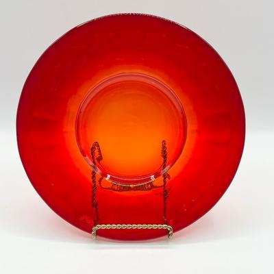 FENTON ~ Ruby Agua Caliente ~ Eight (8) 1930’s Salad Plates