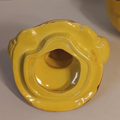 Vintage ~ 1940's ~ Red Wing Pottery Cookie Jar ~Merry Dutch Girl Yellow Brown
