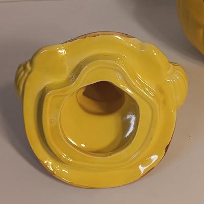 Vintage ~ 1940's ~ Red Wing Pottery Cookie Jar ~Merry Dutch Girl Yellow Brown