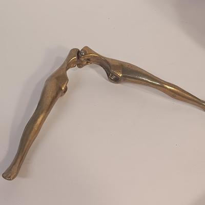 Rare Legs for Days Vintage Polished Bronze Nutcracker