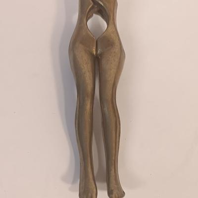 Rare Legs for Days Vintage Polished Bronze Nutcracker