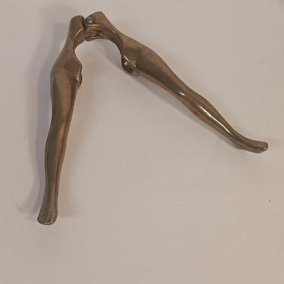 Rare Legs for Days Vintage Polished Bronze Nutcracker