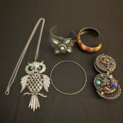 Lot of Silver and Bronze Toned Costume Jewelry