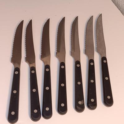 Set of J.A. Henckels International fine edge knives with vintage knife block
