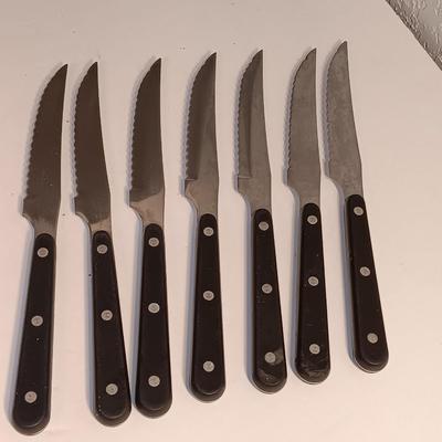 Set of J.A. Henckels International fine edge knives with vintage knife block