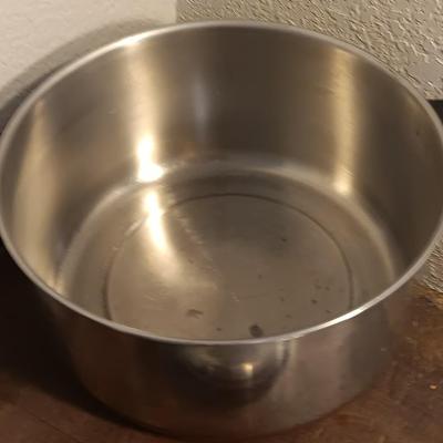Stainless steel pots and pans with a stainless steel steamer