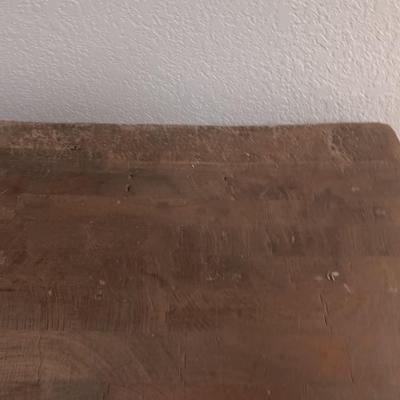 Robust and Heavy-Duty Antique Primitive Butcher Block Table