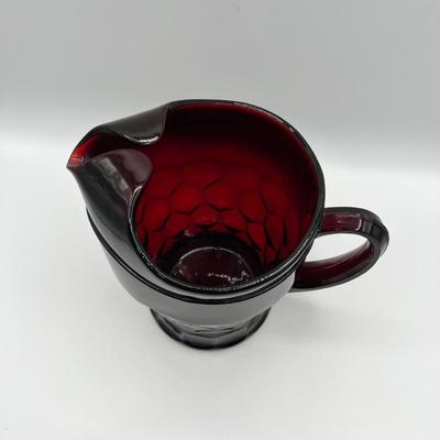 ANCHOR HOCKING ~ Georgian Ruby Honeycomb Pitcher