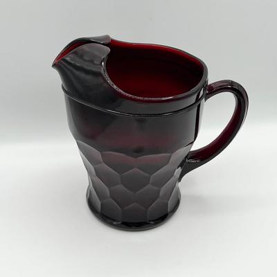 ANCHOR HOCKING ~ Georgian Ruby Honeycomb Pitcher