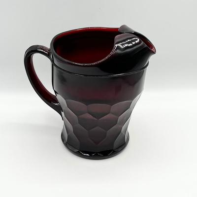 ANCHOR HOCKING ~ Georgian Ruby Honeycomb Pitcher