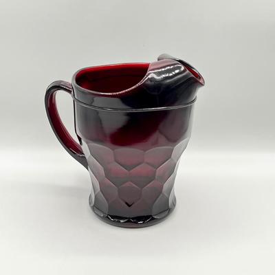 ANCHOR HOCKING ~ Georgian Ruby Honeycomb Pitcher