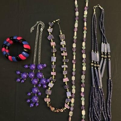 Collection of Predominantly Purple Costume Jewelry