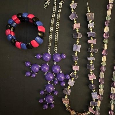 Collection of Predominantly Purple Costume Jewelry