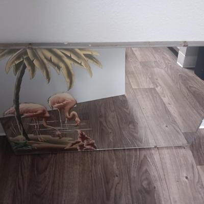 Vintage MID CENTURY MODERN ART DECO TURNER Pink Flamingo Mirror
