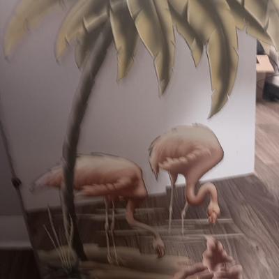 Vintage MID CENTURY MODERN ART DECO TURNER Pink Flamingo Mirror