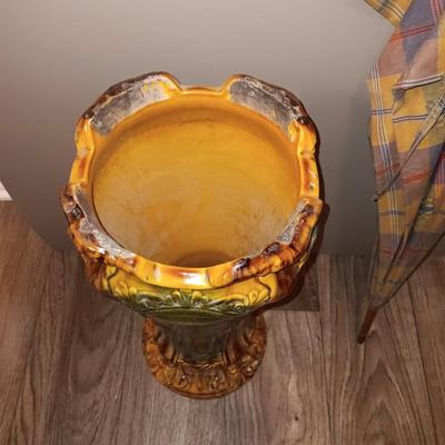 Stunning Antique Umbrella Stand is an English Majolica Pedestal missing Original Jardiniere