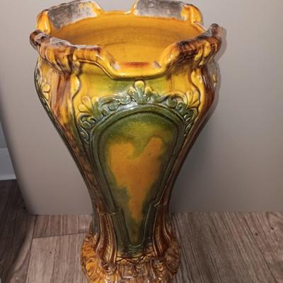 Stunning Antique Umbrella Stand is an English Majolica Pedestal missing Original Jardiniere