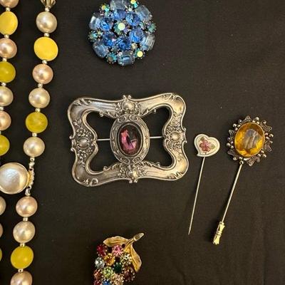 Collection of Costume Jewelry including Sterling Pin
