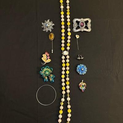 Collection of Costume Jewelry including Sterling Pin