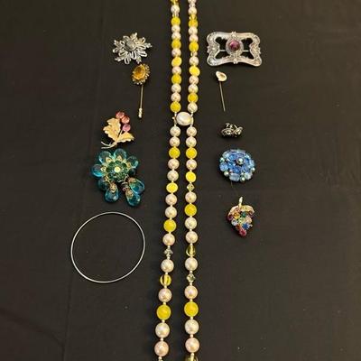 Collection of Costume Jewelry including Sterling Pin