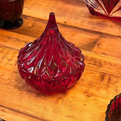 Assorted Ruby Red Glassware ~ 155 Pieces