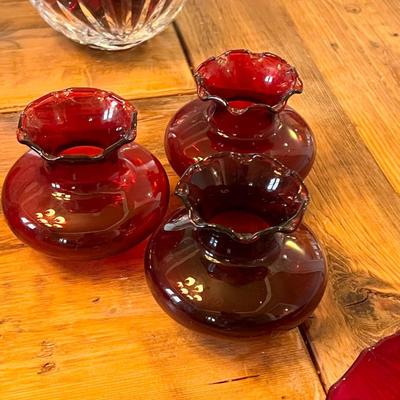 Assorted Ruby Red Glassware ~ 155 Pieces