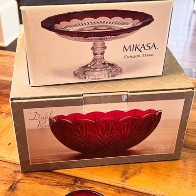 Assorted Ruby Red Glassware ~ 155 Pieces