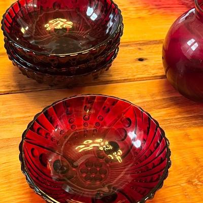 Assorted Ruby Red Glassware ~ 155 Pieces