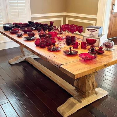 Assorted Ruby Red Glassware ~ 155 Pieces