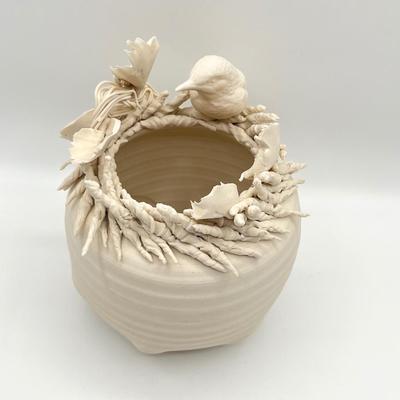 BEAUTIFUL MUD ~ Ceramic Bird Nest Decorative Vase