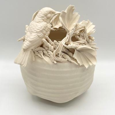 BEAUTIFUL MUD ~ Ceramic Bird Nest Decorative Vase