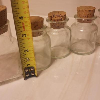 Glass bottles with cork tops