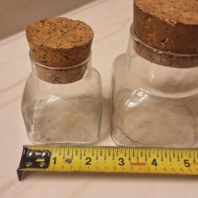 Glass bottles with cork tops