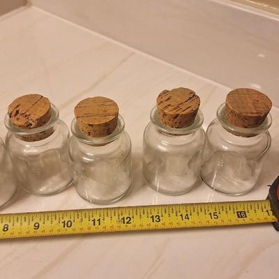 Glass bottles with cork tops