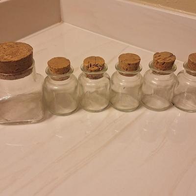Glass bottles with cork tops