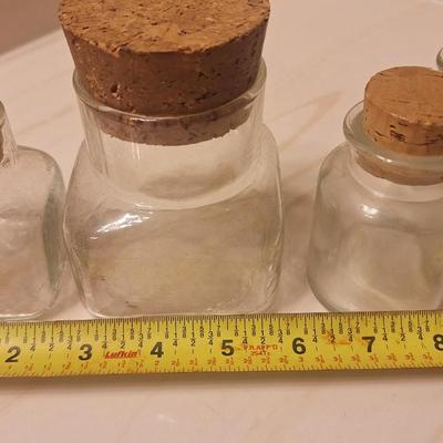 Glass bottles with cork tops
