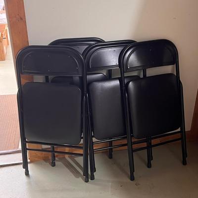 Four Black Folding Chairs w/ Card Table (BS-DZ)