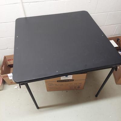 Four Black Folding Chairs w/ Card Table (BS-DZ)