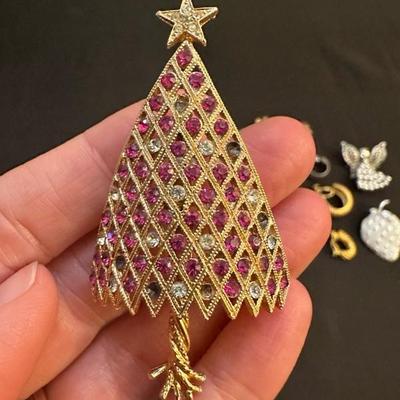 Collection of Festive Earrings and Pins