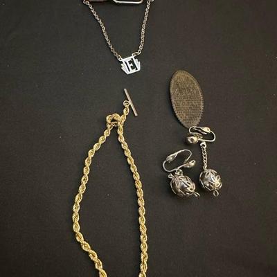Collection of Cuff Links & Clips Including Vintage Jewelry Box