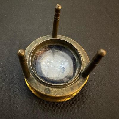 Collection of Coins and Antique Magnifying Glass