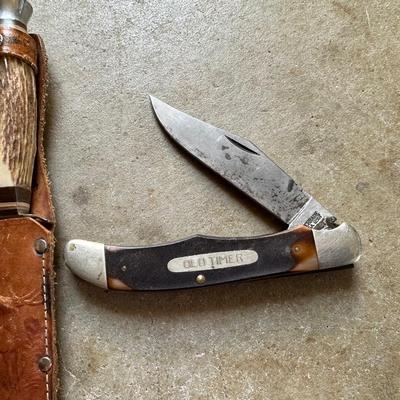 COMPASS SOLINGEN GERMANY FIXED BLADE KNIFE & SCHRADE FOLDING KNIFE