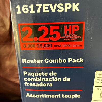 NIB Bosch 1617EVSPK 2.25 HP Combo Plunge Fixed-Base Router Set