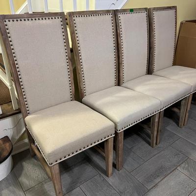 4 Upholstered Dining Chairs Farmhouse Style