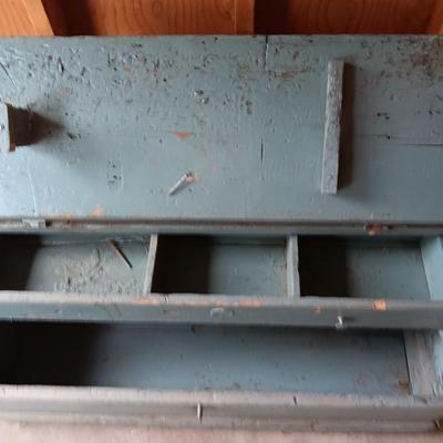 Primitive toolbox with inside drawer