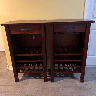 2 Wooden Wine Rack Tables