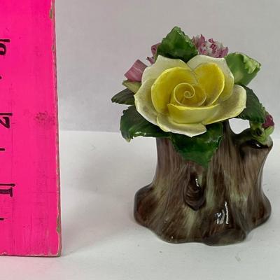 Adderley Flower Figurine 3” tall Petite Porcelain Floral - Made In England