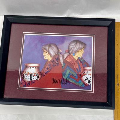 Signed Southwestern American Indian Framed artwork